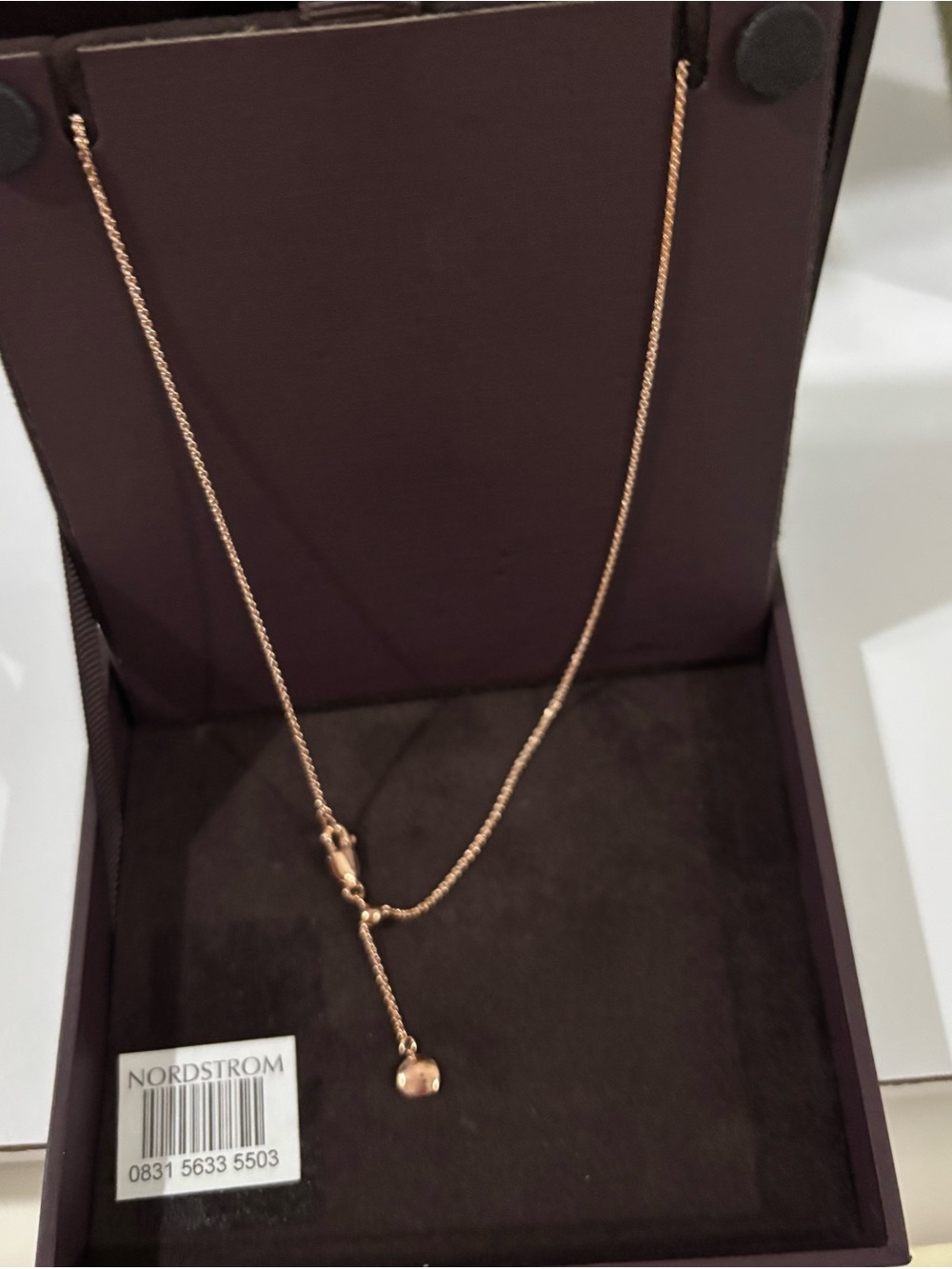 MONICA VINADER Gold Pendant  Linear Solo Diamond Necklace Adjustable 46cm/18' - Picture 6 of 6
